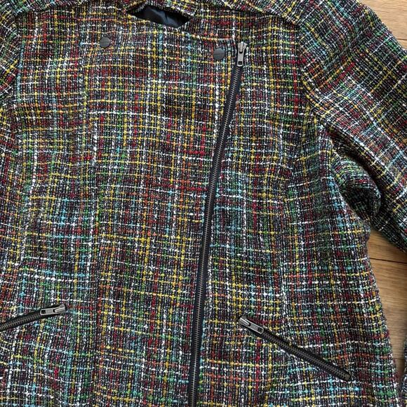 Coldwater Creek wool blend yellow red green blue white tweed jacket size 18
 b23 - Picture 3 of 6